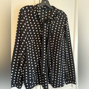 Polka dot Lane Bryant shirt with attached tie